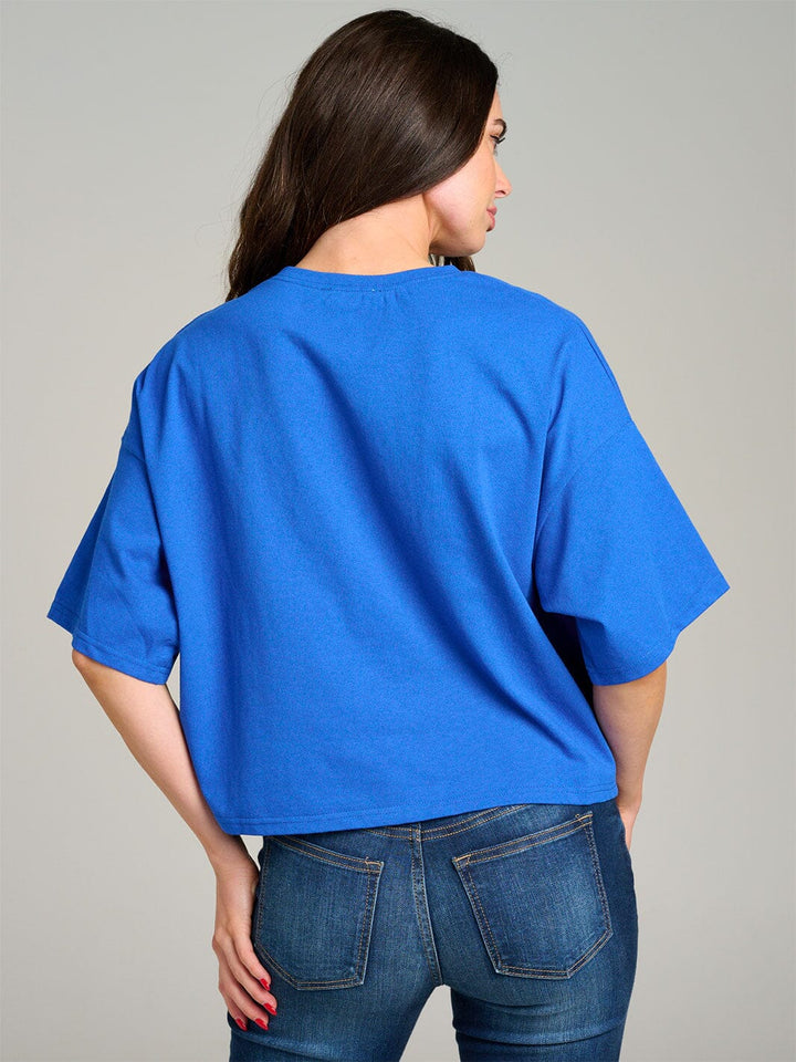 WOMEN'S SHORT SLEEVE SEQUINS GRAPHIC TOP