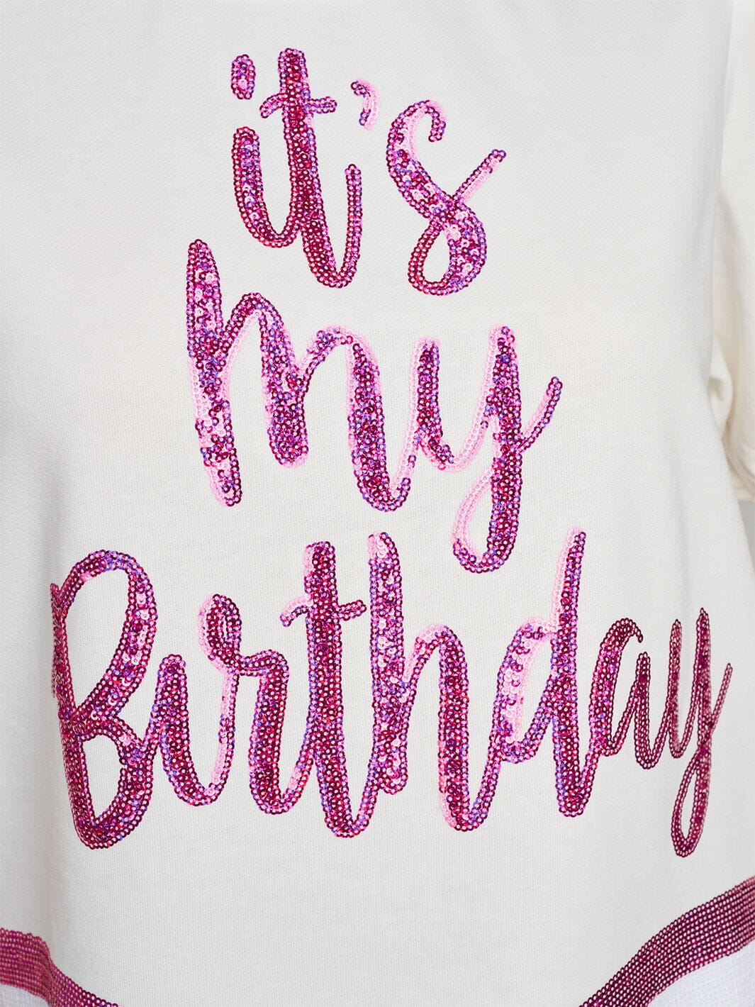 WOMEN'S SHORT PUFF SLEEVE SEQUINS GRAPHIC TOP