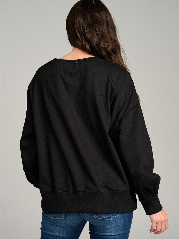 WOMEN'S LONG SLEEVE GRAPHIC PULLOVER SWEATER