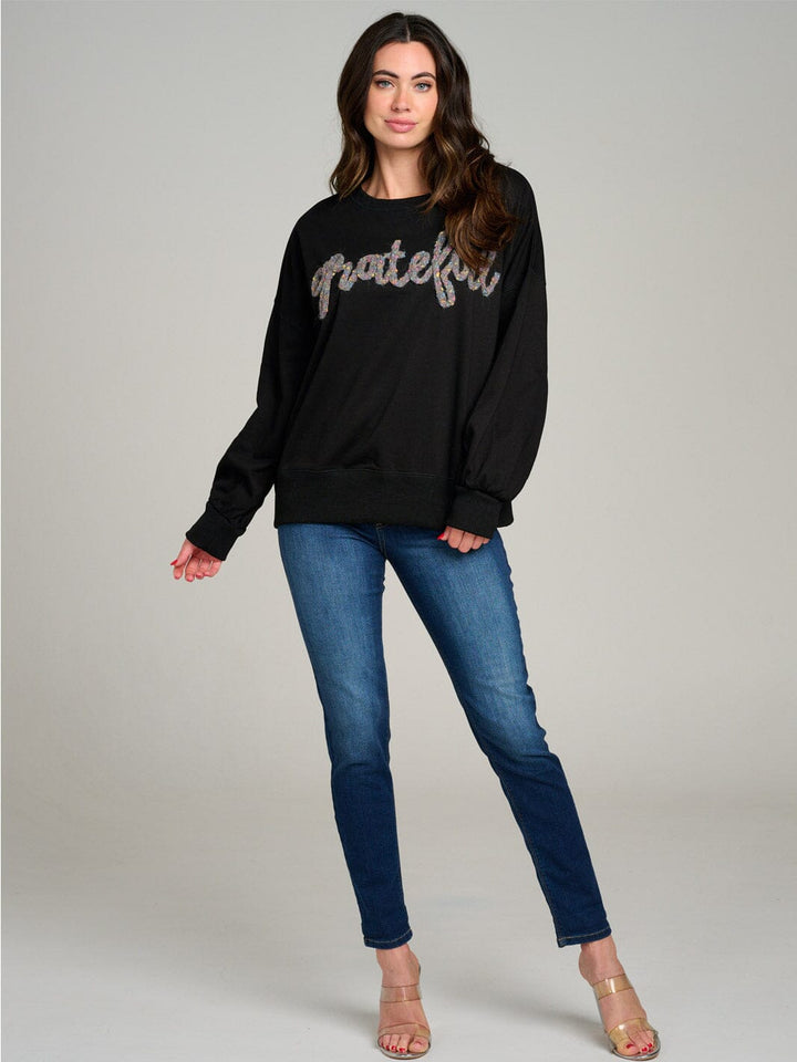 WOMEN'S LONG SLEEVE GRAPHIC PULLOVER SWEATER