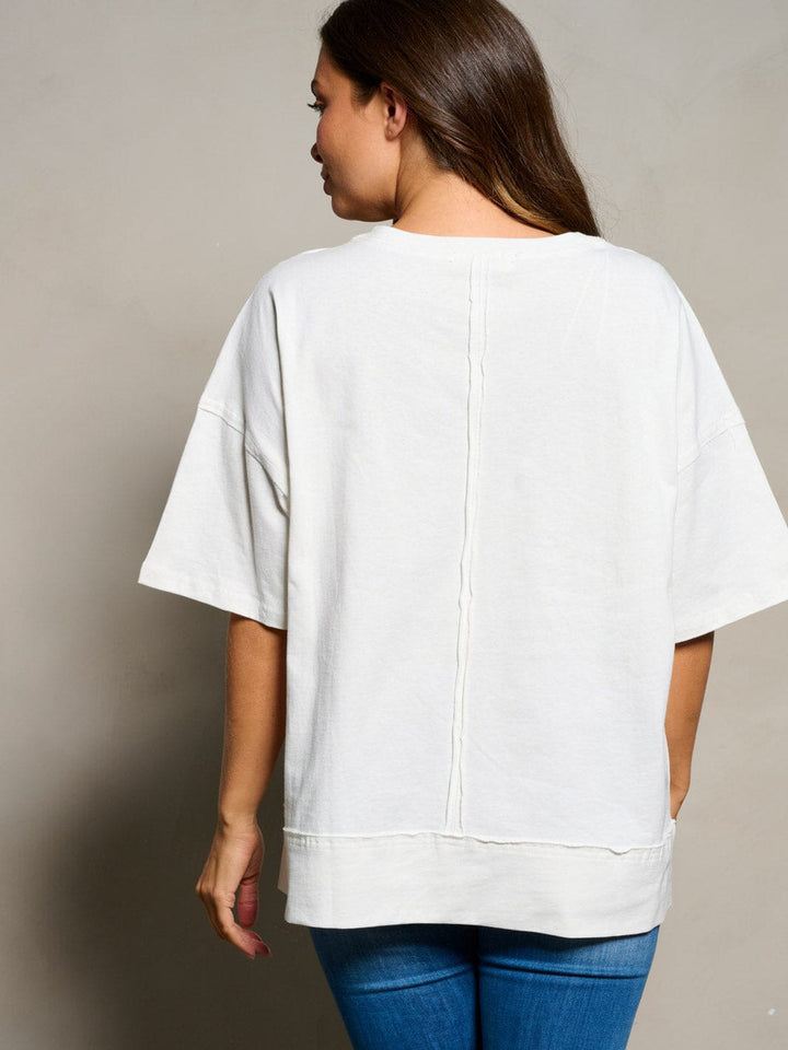 WOMEN'S SHORT SLEEVE GRAPHIC BLOUSE TOP