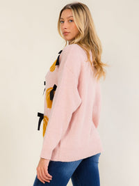 WOMEN'S LONG SLEEVE PUMPKINS GRAPHIC PULLOVER SWEATER