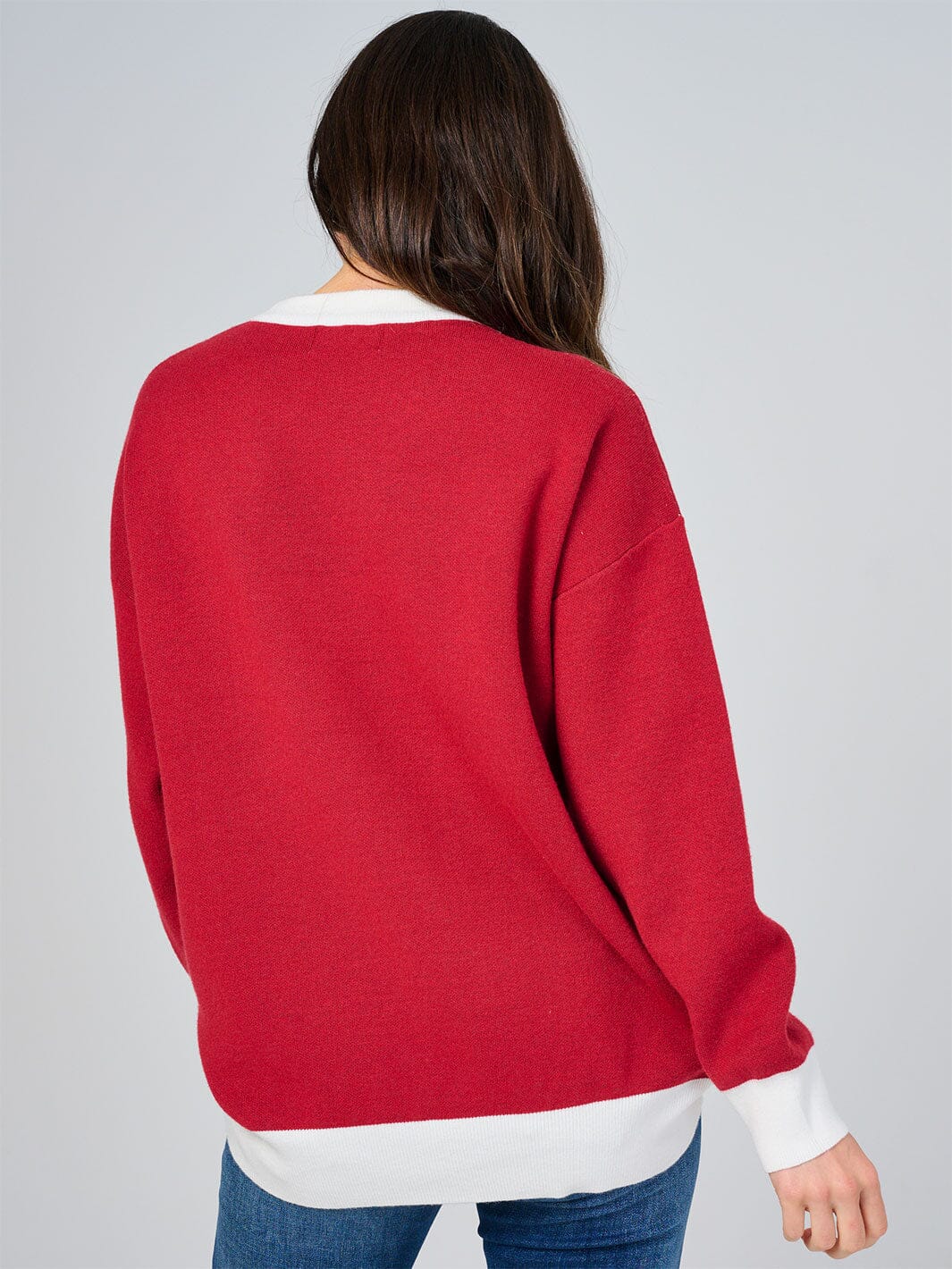 WOMEN'S LONG SLEEVE COLORBLOCK GRAPHIC PULLOVER SWEATER