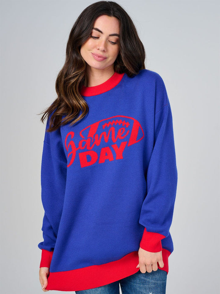 WOMEN'S LONG SLEEVE COLORBLOCK GRAPHIC PULLOVER SWEATER