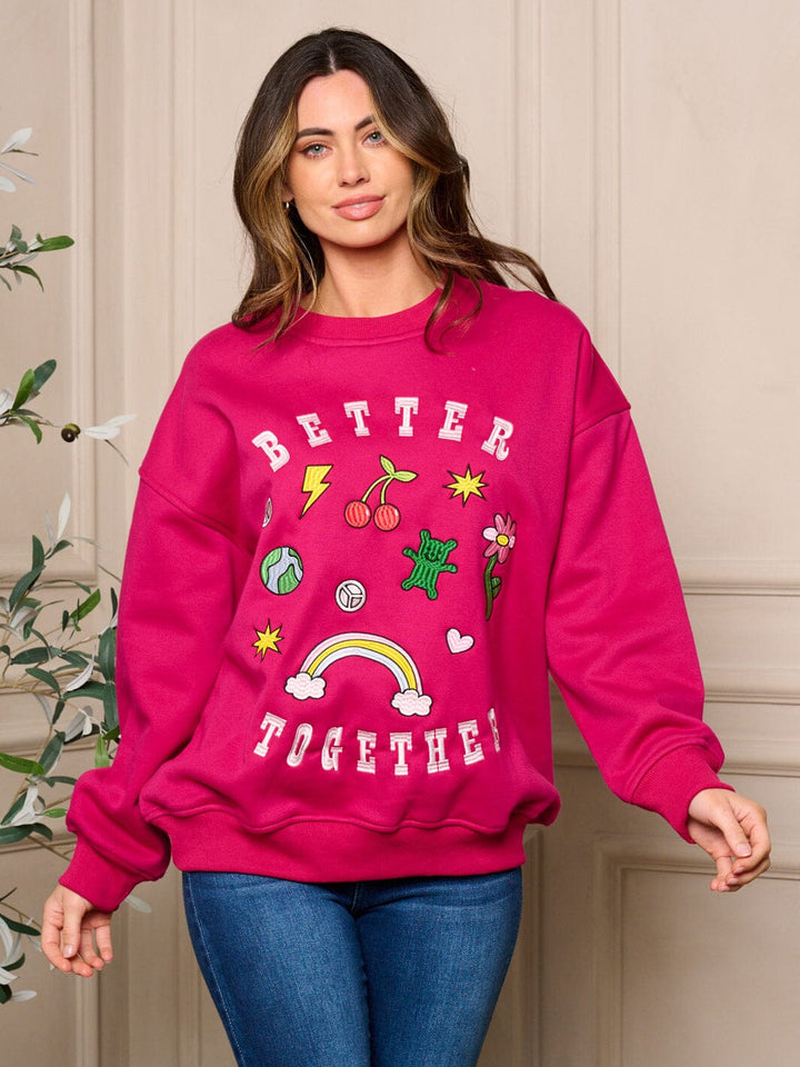 WOMENS LONG SLEEVE PULLOVER GRAPHIC SWEATER