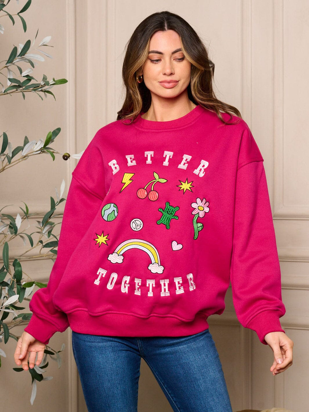 WOMENS LONG SLEEVE PULLOVER GRAPHIC SWEATER