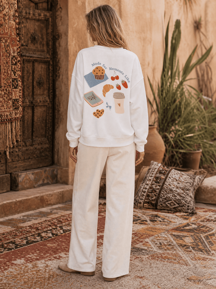 WOMEN'S LONG SLEEVE GRAPHIC PULLOVER SWEATER