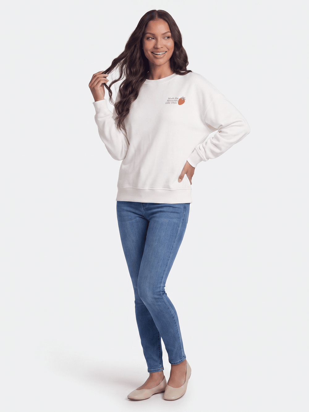 WOMEN'S LONG SLEEVE GRAPHIC PULLOVER SWEATER