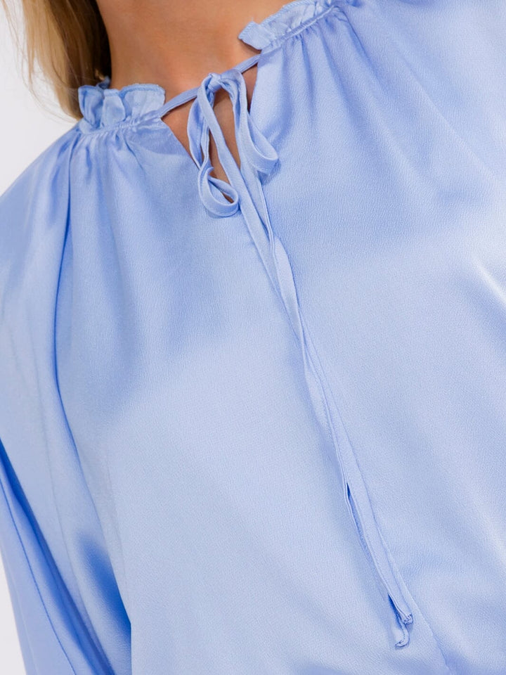 WOMEN'S LONG SLEEVE ELASTIC WAIST BLOUSE