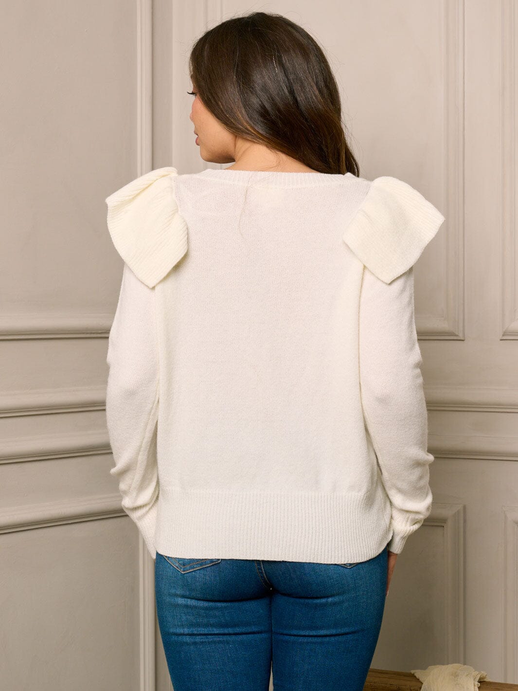 Copy of WOMEN'S LONG SLEEVE TURTLE NECK PULLOVER BACK SURPLICE SWEATER
