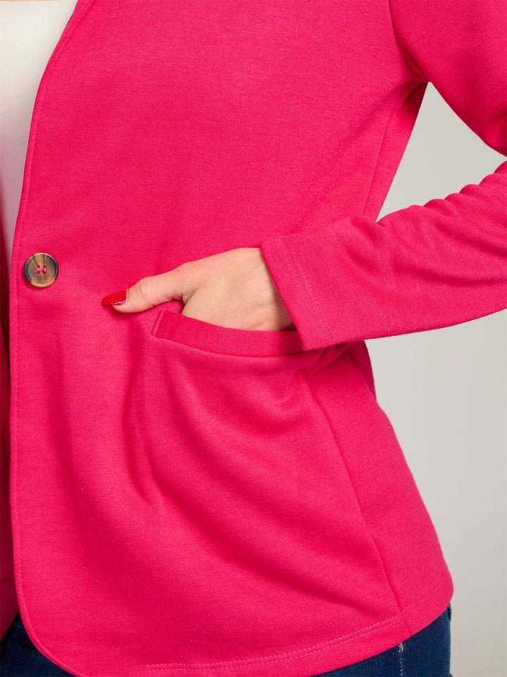 WOMEN'S LONG SLEEVE BUTTON CLOSURE POCKETS BLAZER