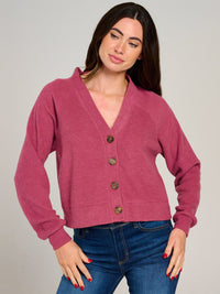 WOMEN'S LONG SLEEVE BUTTON CLOSURE SWEATER