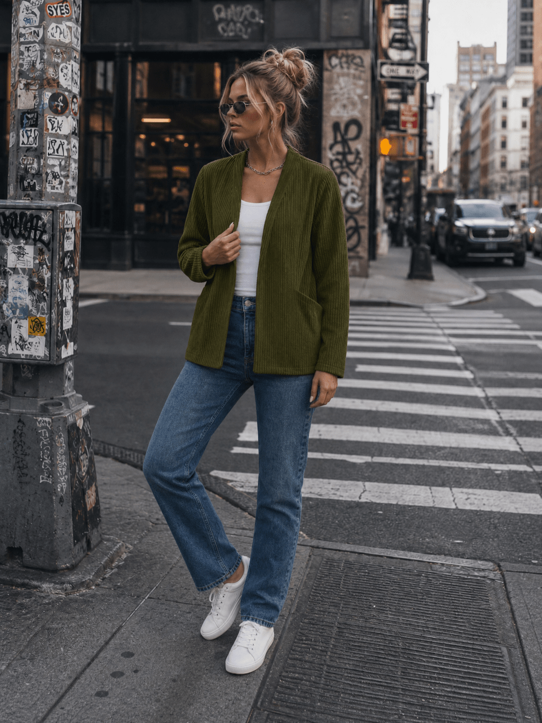 WOMEN'S LONG SLEEVE BUTTON UP FRONT POCKETS WASHED DENIM JACKET (Copy)