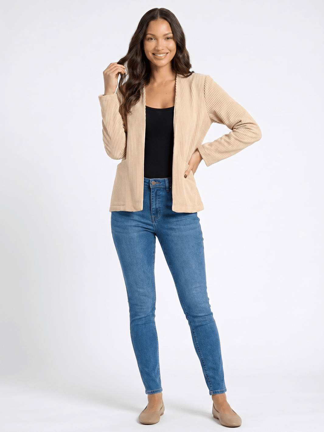 WOMEN'S LONG SLEEVE BUTTON UP FRONT POCKETS WASHED DENIM JACKET (Copy)