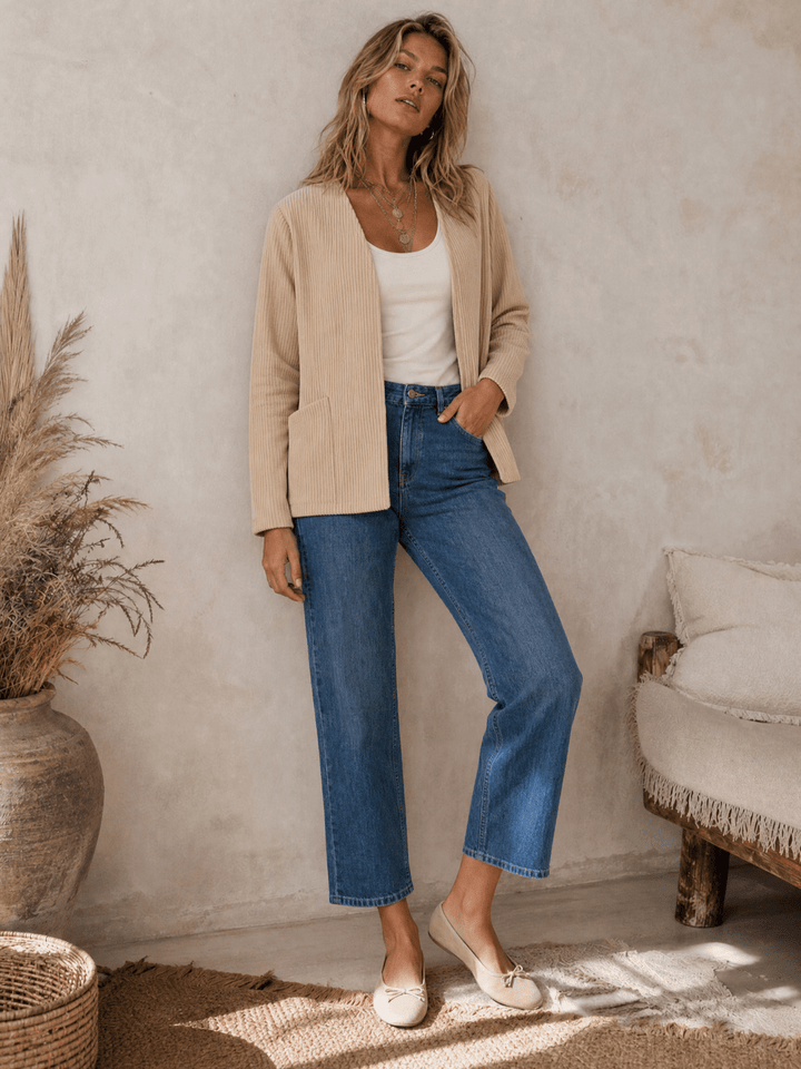 WOMEN'S LONG SLEEVE BUTTON UP FRONT POCKETS WASHED DENIM JACKET (Copy)