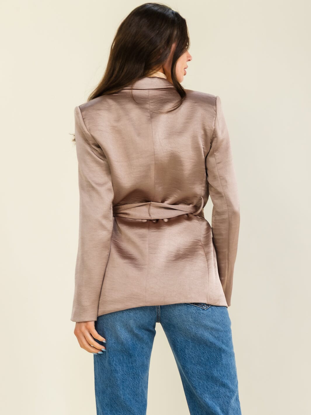 ENTRO WOMEN'S LONG SLEEVE BUTTON CLOSURE FRONT POCKETS BLAZER