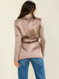 ENTRO WOMEN'S LONG SLEEVE BUTTON CLOSURE FRONT POCKETS BLAZER