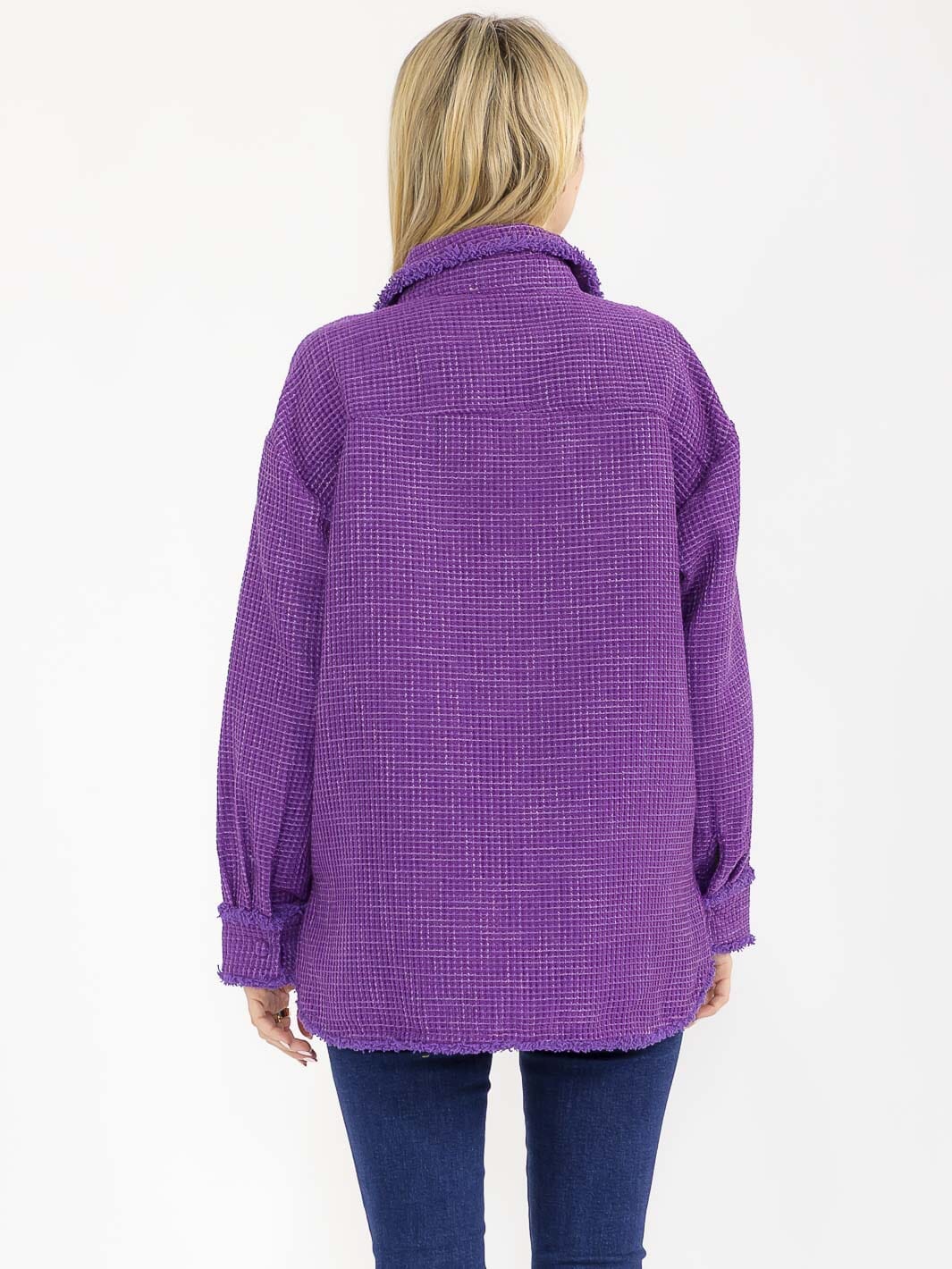 WOMEN'S LONG SLEEVE BUTTON CLOSURE FRONT POCKETS DETAILED JACKET