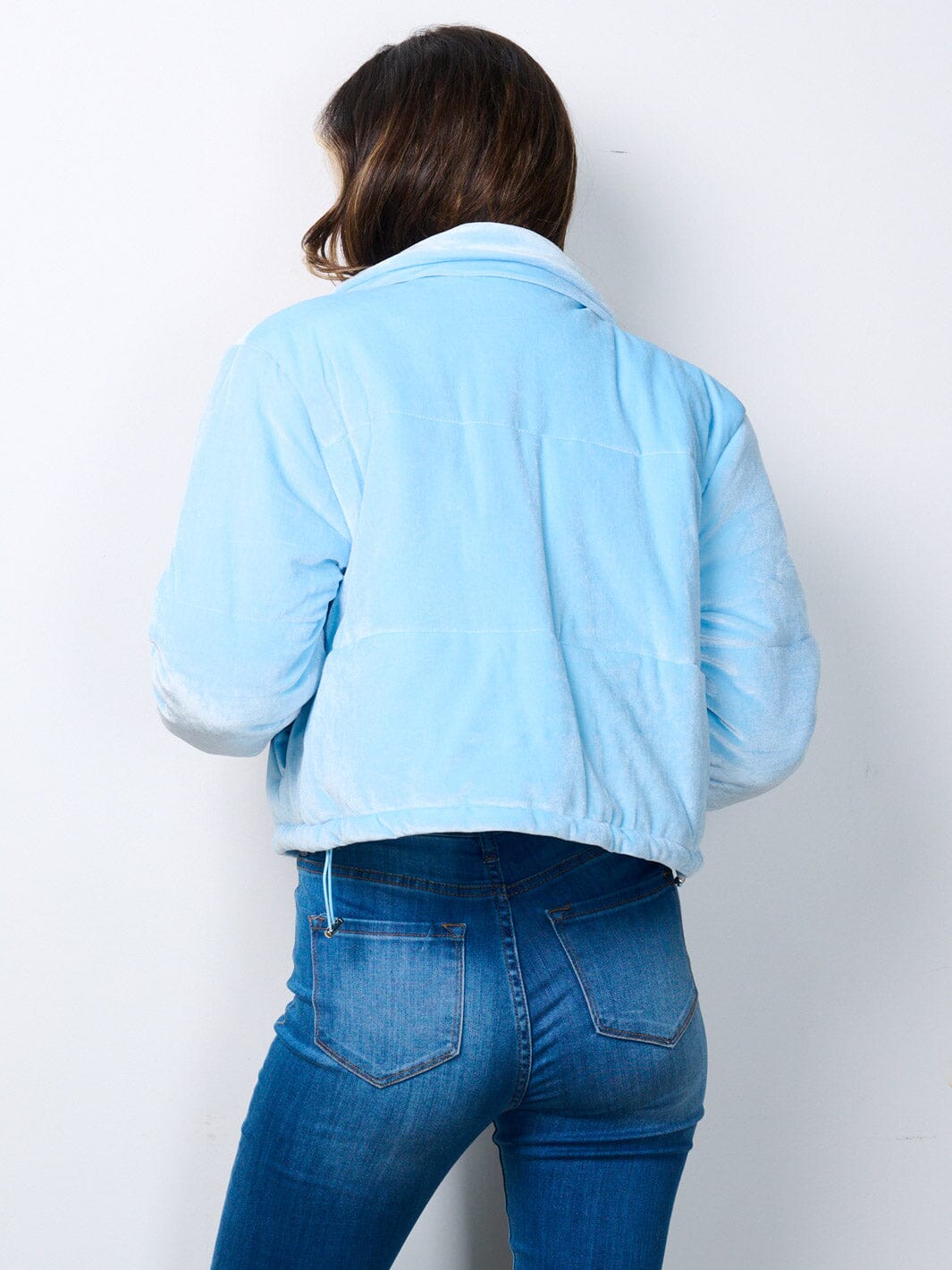 WOMEN'S LONG SLEEVE ZIP UP POCKETS PUFFER JACKET