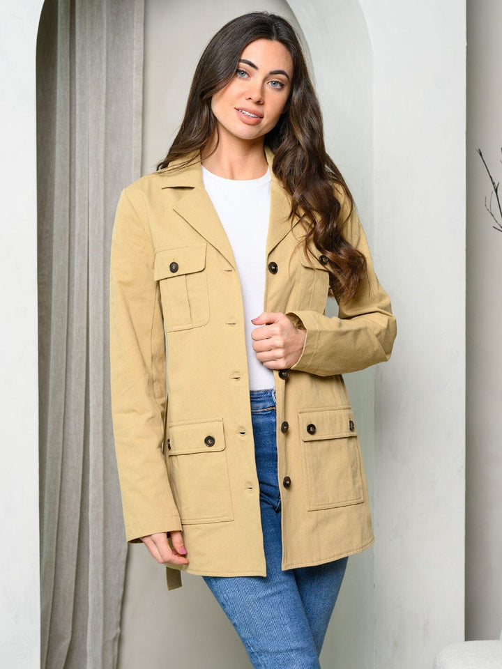 WOMEN'S LONG SLEEVE BUTTON CLOSURE JACKET
