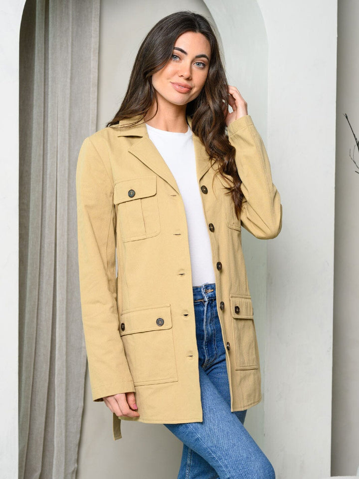 WOMEN'S LONG SLEEVE BUTTON CLOSURE JACKET