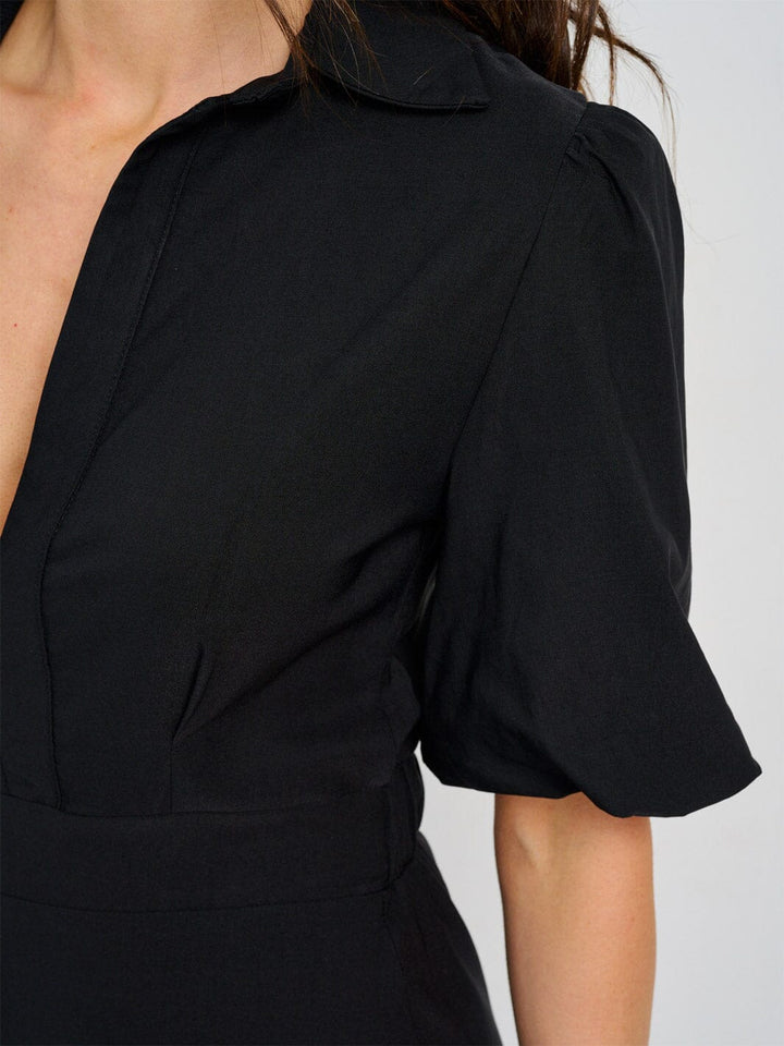 WOMEN'S SHORT SLEEVE V-NECK MAXI DRESS