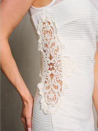 WOMEN'S SLEEVELESS MESH DETAILED BODYCON MINI DRESS