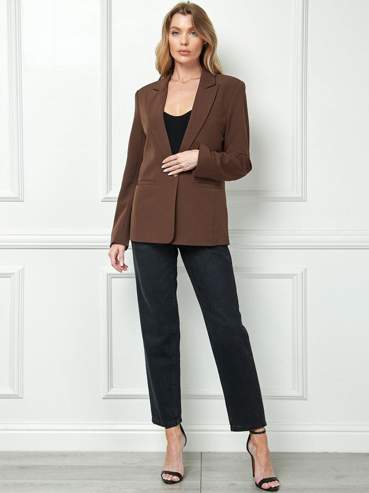 WOMEN'S LONG SLEEVE BUTTON CLOSURE BLAZER