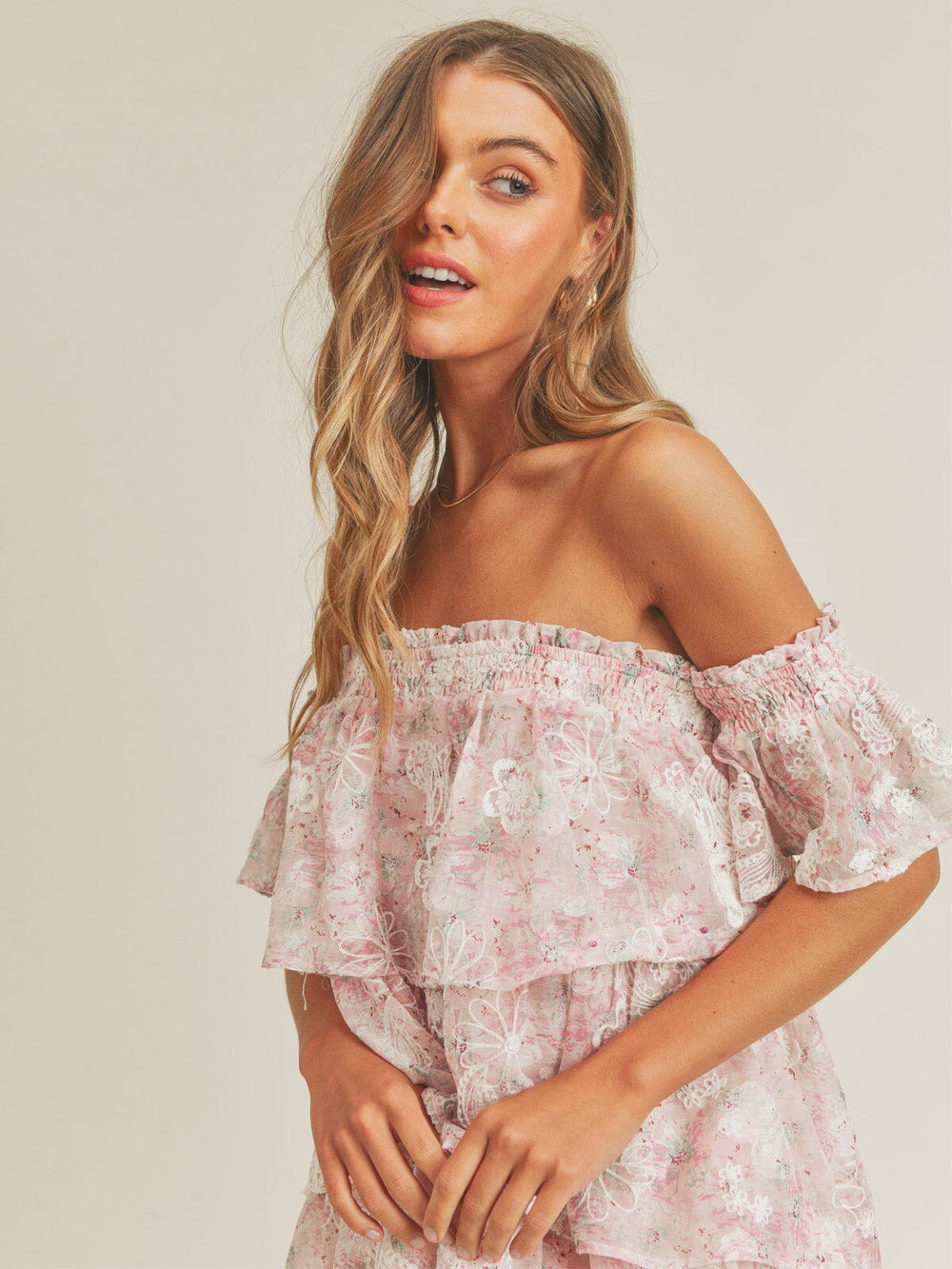 JUST ME WOMEN'S OFF SHOULDER RUFFLE TIERED EMBROIDERY FLORAL MINI DRES Wholesalefashiontrends.com JUST ME WOMEN'S OFF SHOULDER RUFFLE TIERED EMBROIDERY FLORAL MINI DRES Wholesalefashiontrends.com