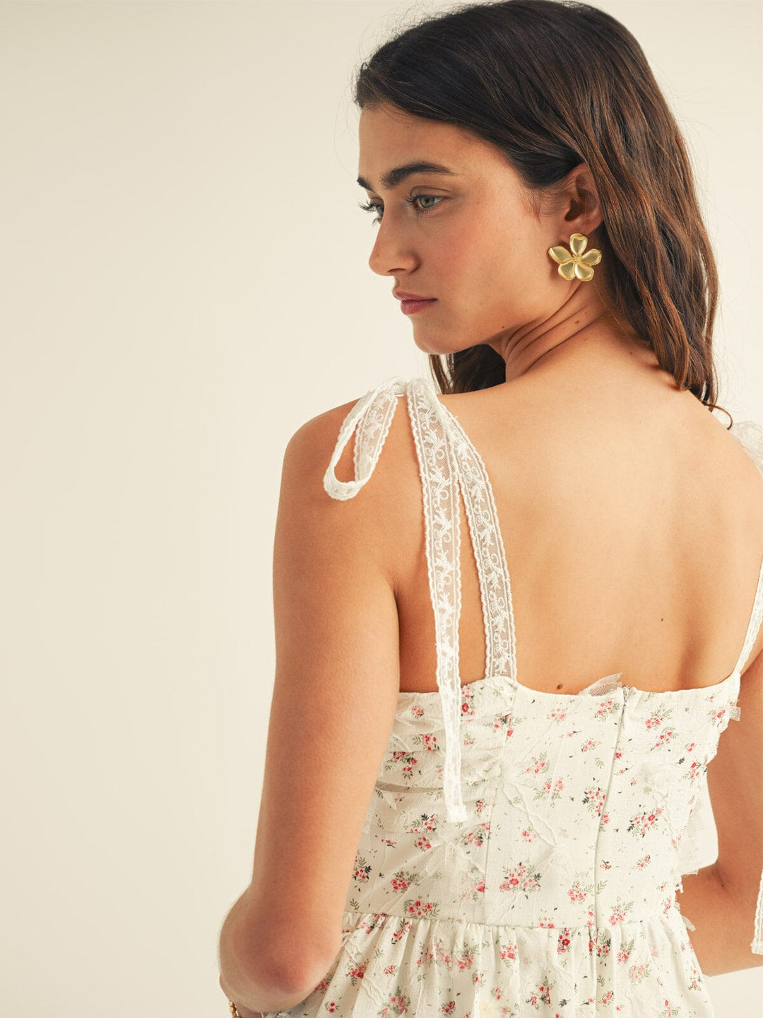JUST ME WOMEN'S SLEEVELESS TIERED FLORAL MAXI DRESS