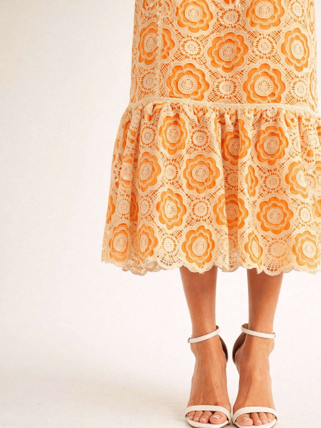 JUST ME WOMEN'S SLEEVELESS CROCHET BODYCON MAXI DRESS