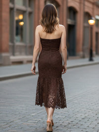 JUST ME WOMEN'S SLEEVELESS HALTER NECK BODYCON CROCHET MAXI DRESS