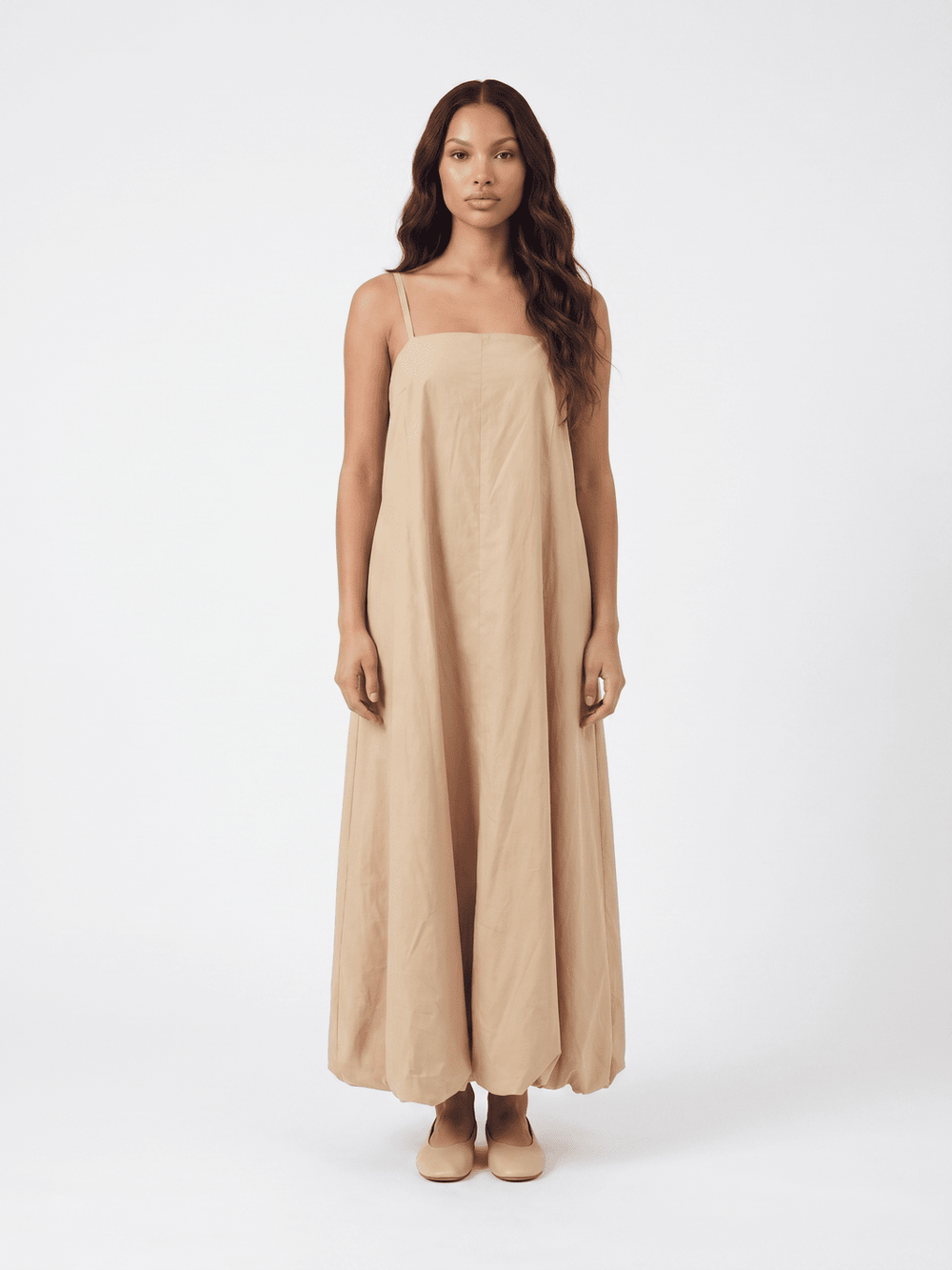 ***************WOMEN'S SLEEVELESS POCKETS OPEN BACK BUBBLE HEM MAXI DRESS