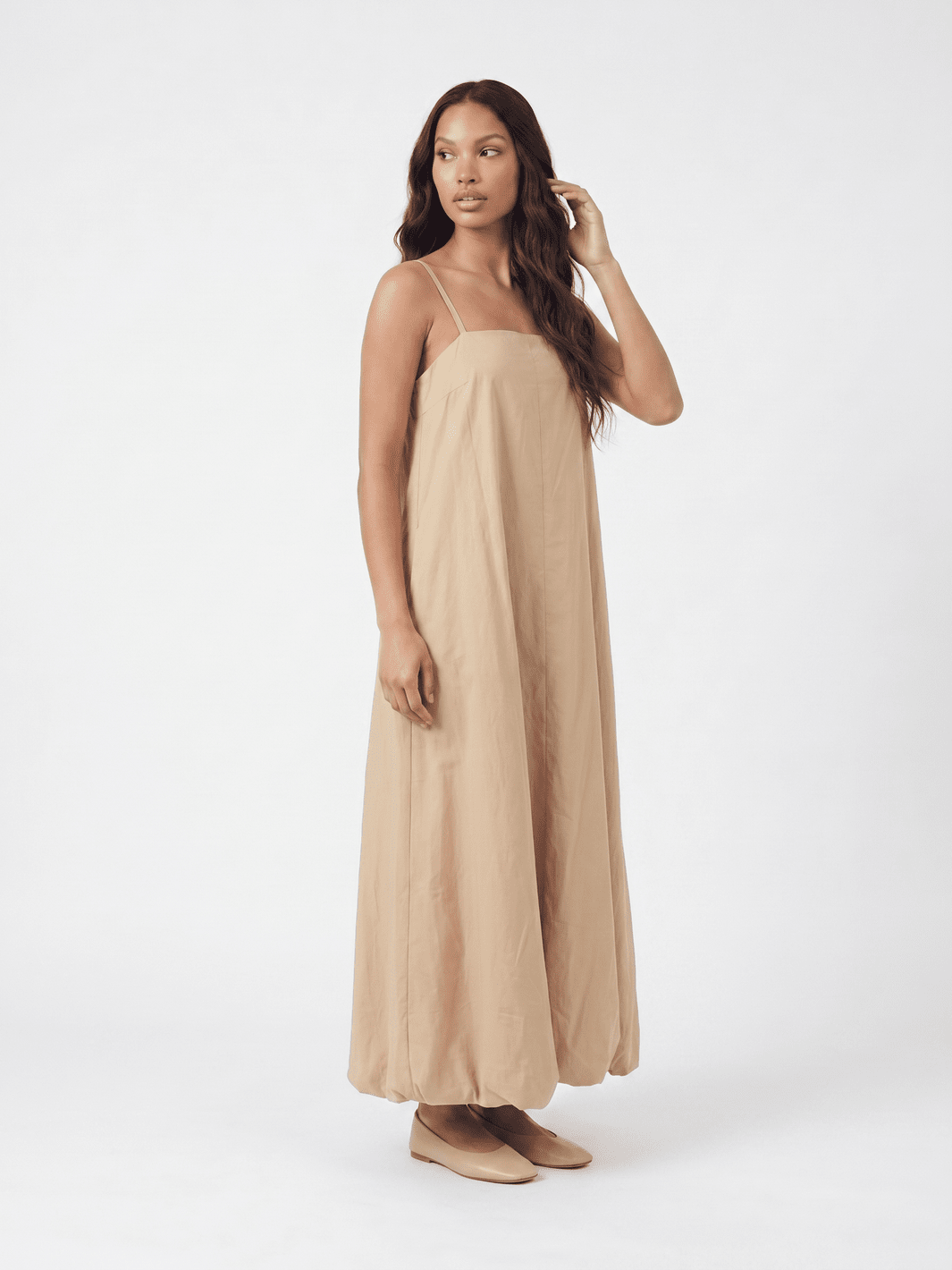 ***************WOMEN'S SLEEVELESS POCKETS OPEN BACK BUBBLE HEM MAXI DRESS