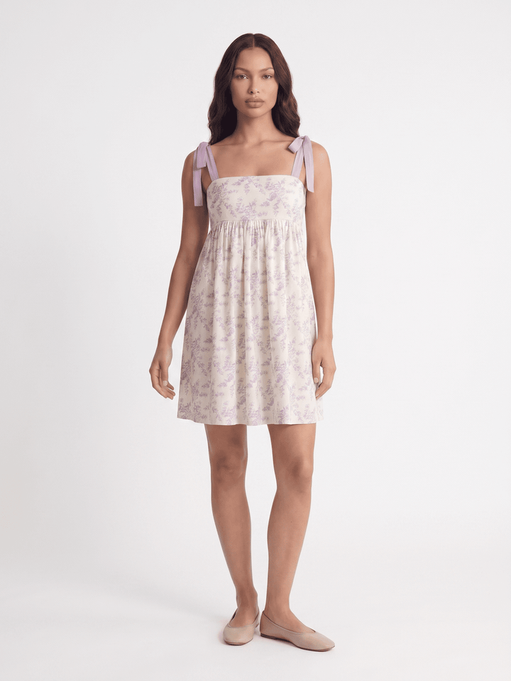 WOMEN'S SLEEVELESS SMOCK FRONT POCKETS FLORAL MINI DRESS