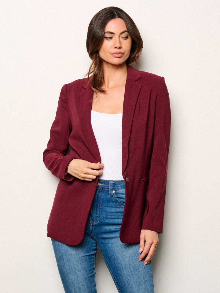WOMEN'S LONG SLEEVES BUTTON CLOSURE POCKETS BLAZER (Copy)