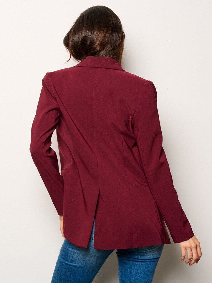 WOMEN'S LONG SLEEVES BUTTON CLOSURE POCKETS BLAZER (Copy)