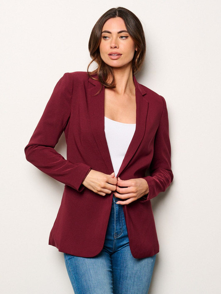 WOMEN'S LONG SLEEVES BUTTON CLOSURE POCKETS BLAZER (Copy)
