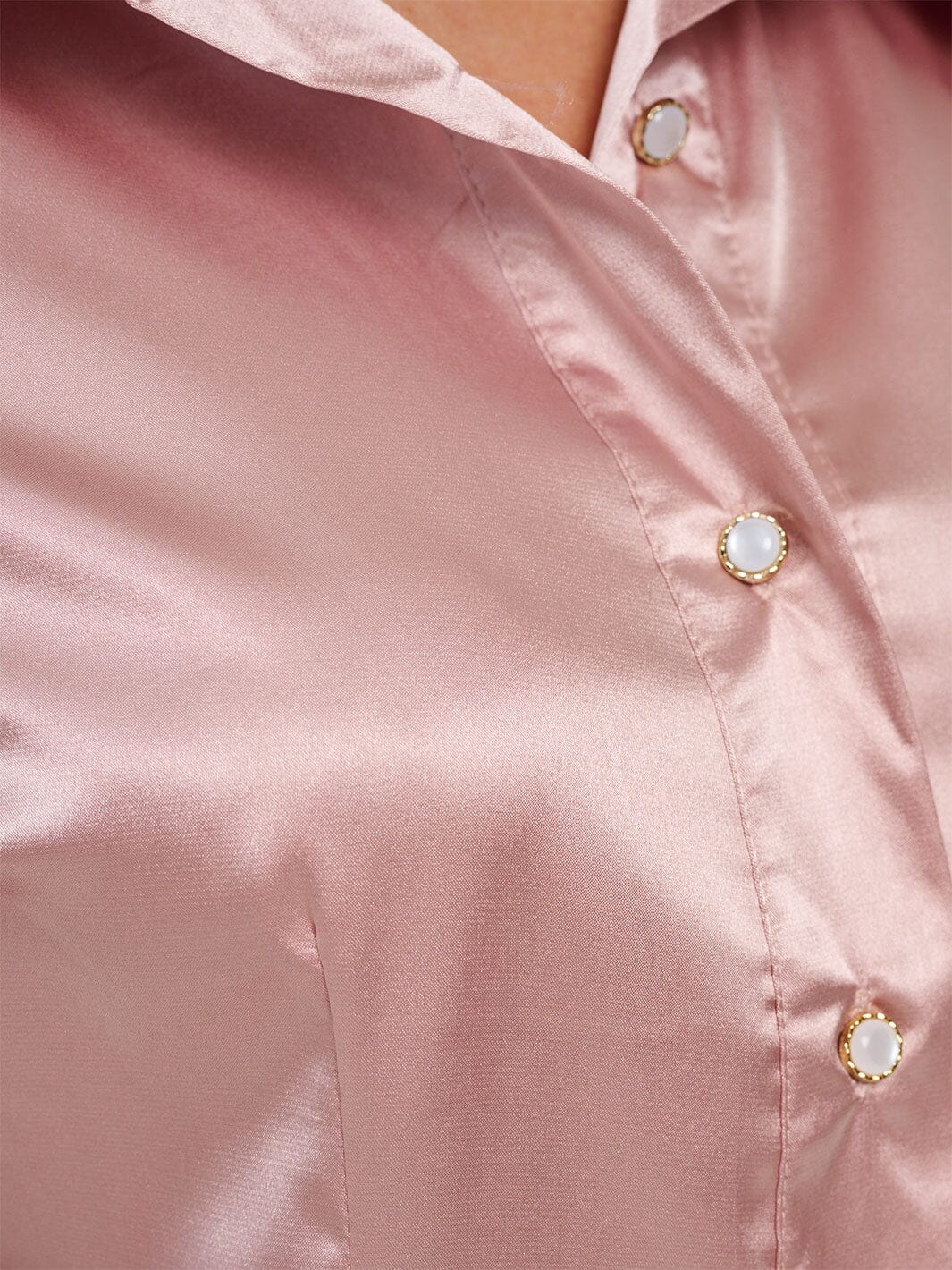 WOMEN'S LONG SLEEVE BUTTON CLOSURE SILK BLOUSE