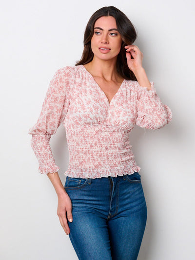 v neck smock top