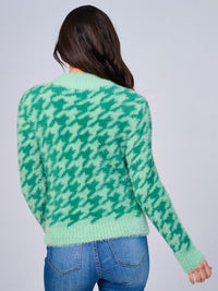 WOMEN'S LONG SLEEVE MOCK NECK FUZZY COLORBLOCK PULLOVER SWEATER