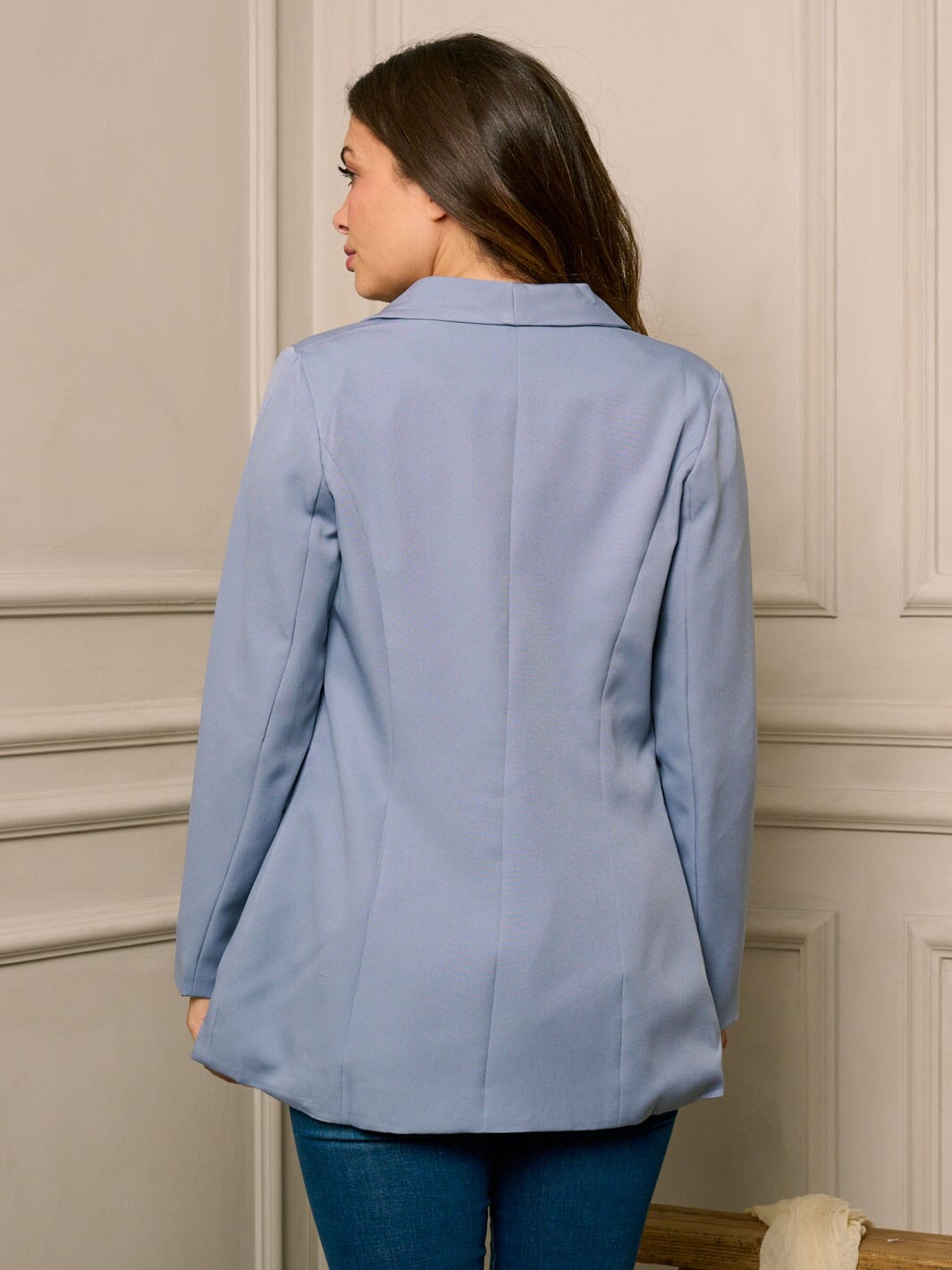 WOMENS LONG SLEEVE BUTTON CLOSURE POCKETS BLAZER