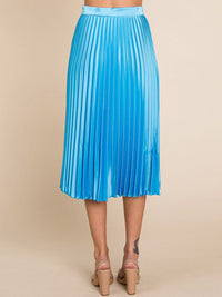 WOMEN'S ZIPPER CLOSURE PLEATED MIDI SKIRT