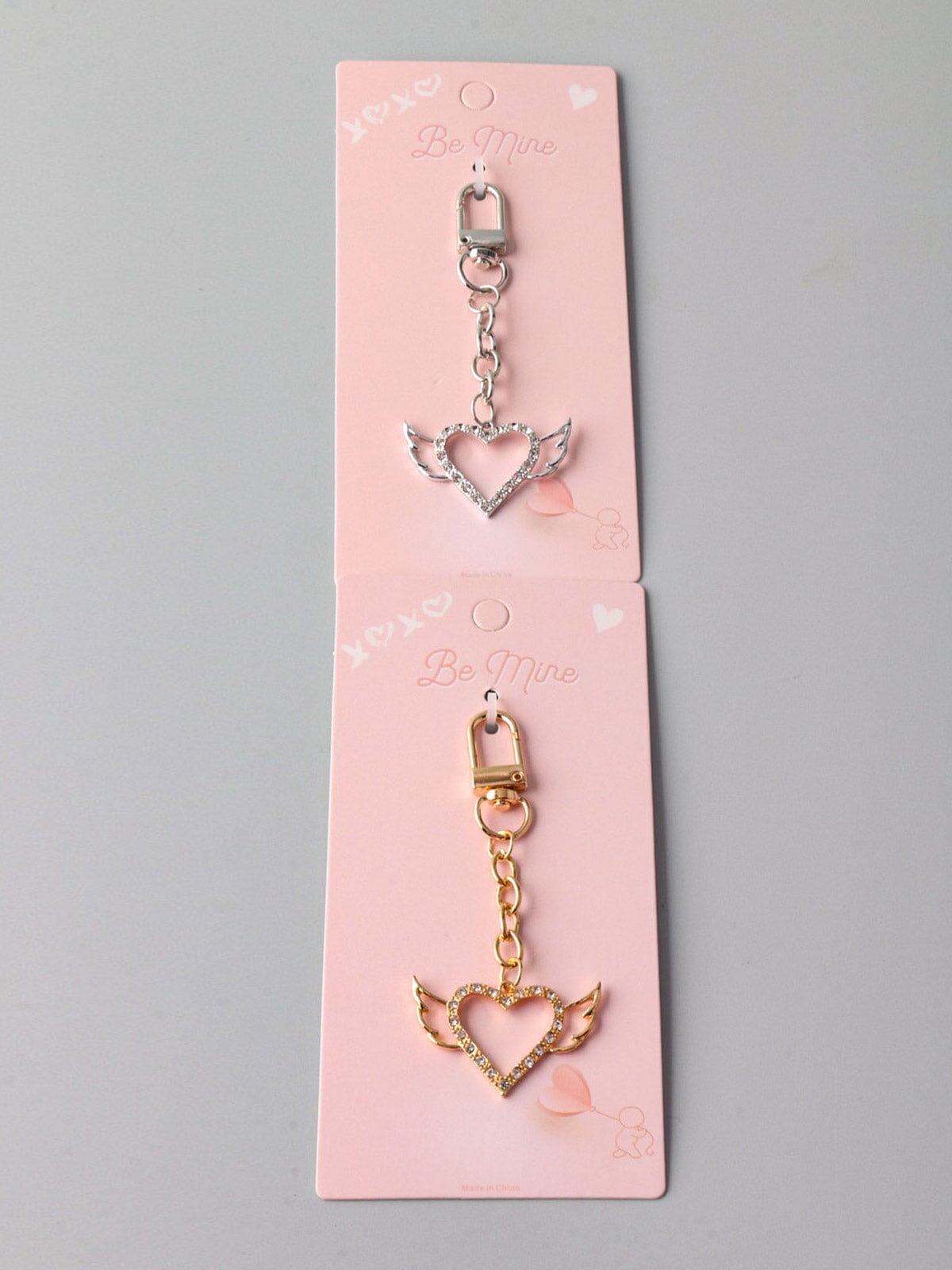 FASHION GOLD & SILVER HEART KEYCHAIN