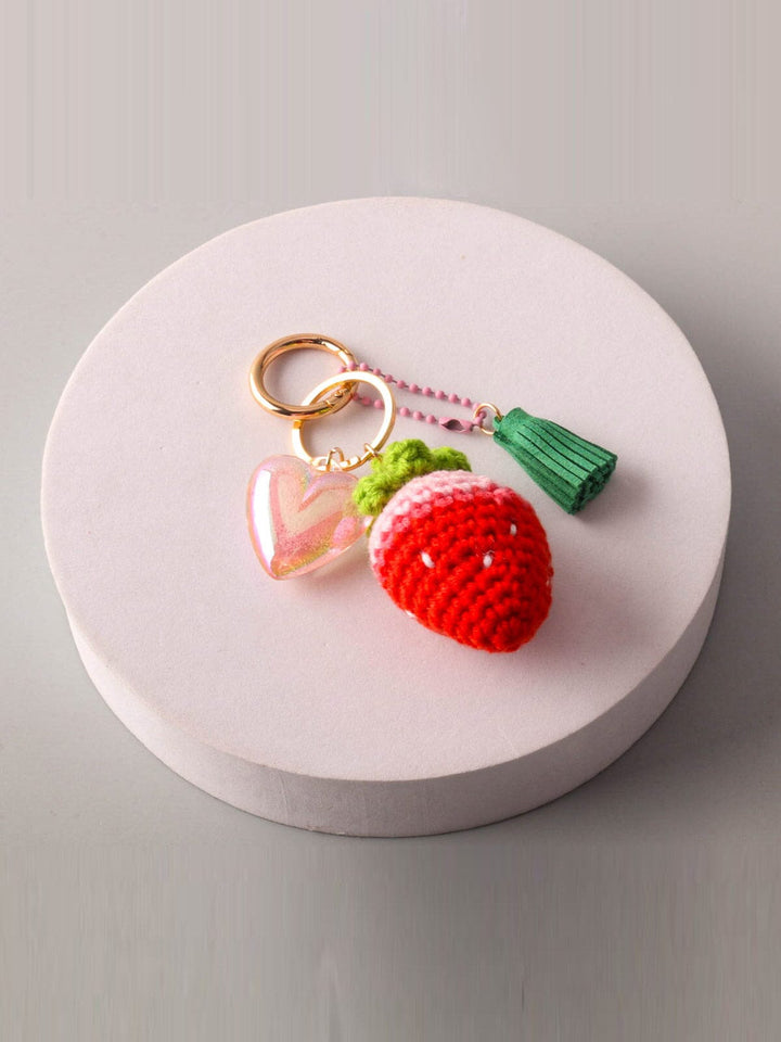 FASHION STRAWBERRY MULTI PENDANT KEYCHAIN