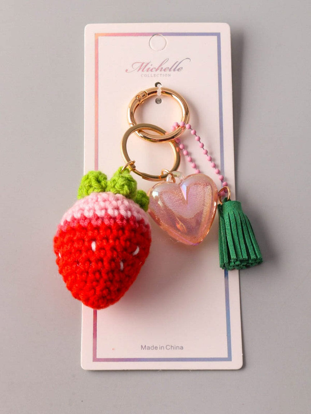 FASHION STRAWBERRY MULTI PENDANT KEYCHAIN