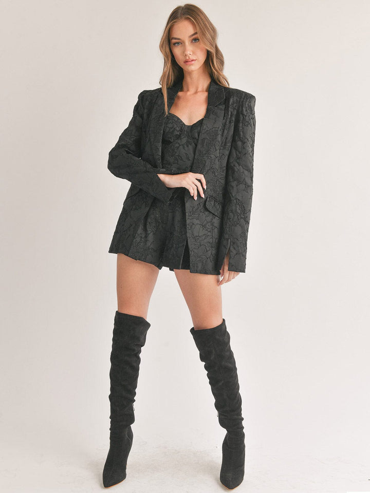 WOMEN'S LONG SLEEVE BUTTON CLOSURE POCKETS DETAILED BLAZER