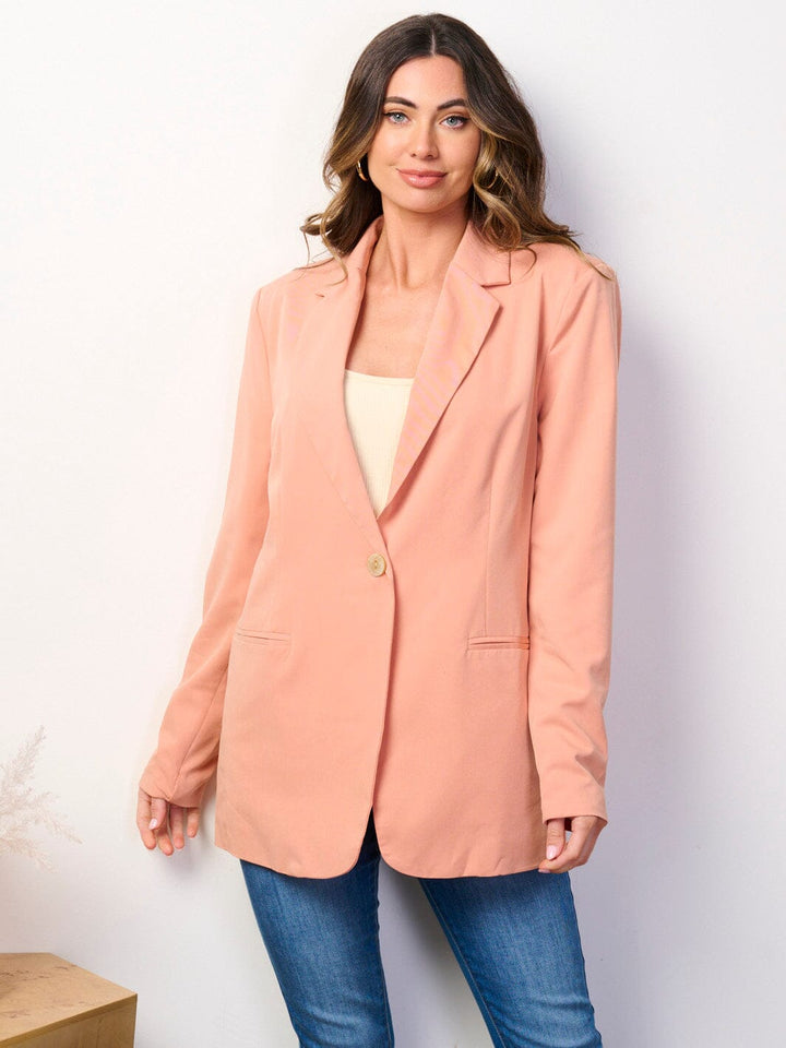 WOMEN'S LONG SLEEVE BUTTON CLOSURE BLAZER