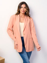 WOMEN'S LONG SLEEVE BUTTON CLOSURE BLAZER