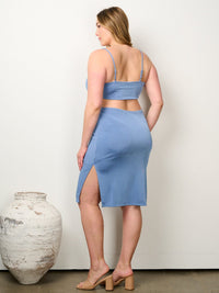 PLUS SIZE SLEEVELESS CUT OUT BODYCON MINI DRESS